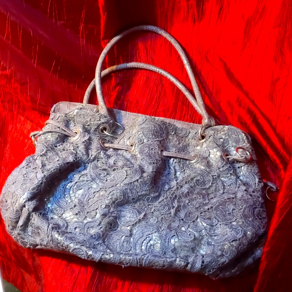 Silver and grey large bag